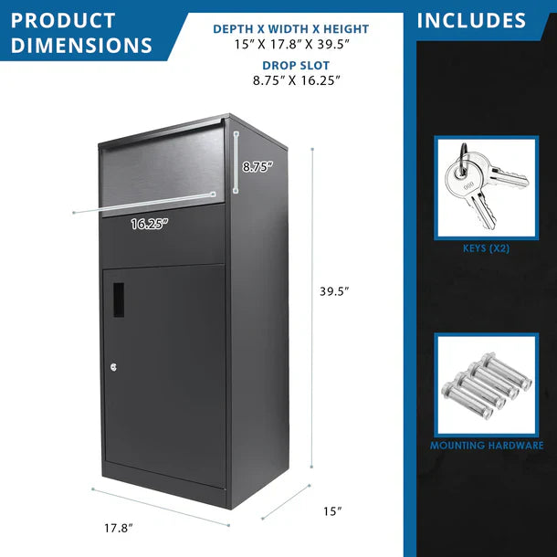 Barska CB13706 Extra Large Single Compartment Locking Parcel Box MPCB-200