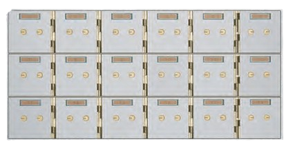 American Vault 515-18 Safe Deposit Boxes 18 Openings 5" x 5"