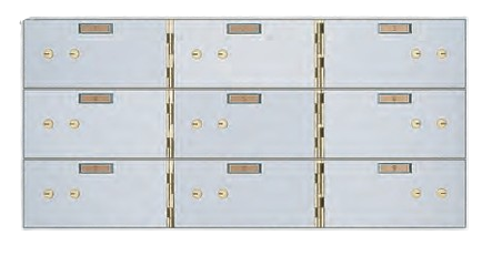 American Vault 515-9 Safe Deposit Boxes 9 Openings 5" x 10"