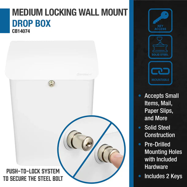 Barska CB14074 Wall-Mount Top Opening Mail Drop Box
