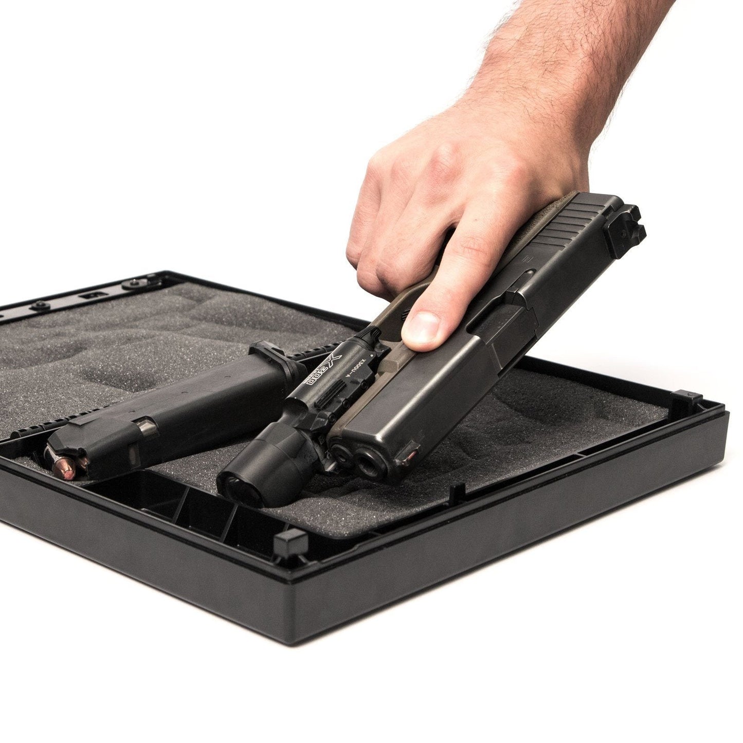StopBox Portable Instant-Access Pistol Box - Carbon Fiber - Open Box